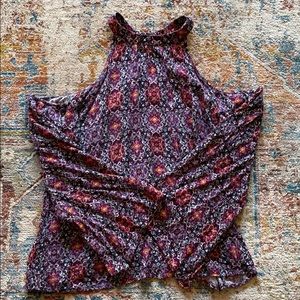 love on a hanger boho top with shoulder cutouts